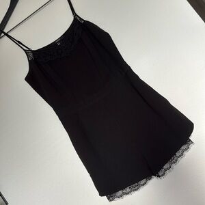 Elegant Black Lace Trim Women's Romper
